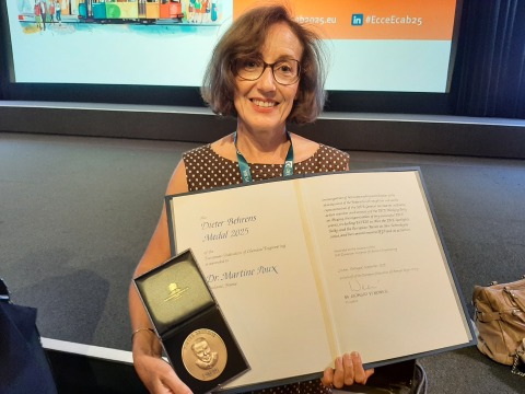 Dieter Behrens Medal winner 2025 _Martine Poux with medal and certificate